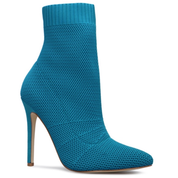 teal booties heels